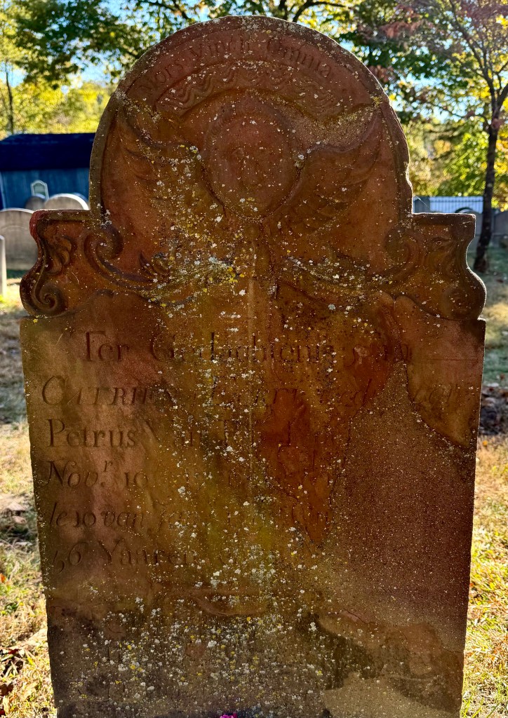 The gravesite of Katrina Van Tassel AKA Catriena Ecker Van Tassel, Van Tessel, Van Texel at the Old Dutch Church Burial Grounds in Sleepy Hollow, NY